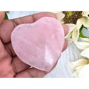 Rose Quartz Phone Grip - Rose Quartz Heart Shape Stone - Natural Rose Quartz